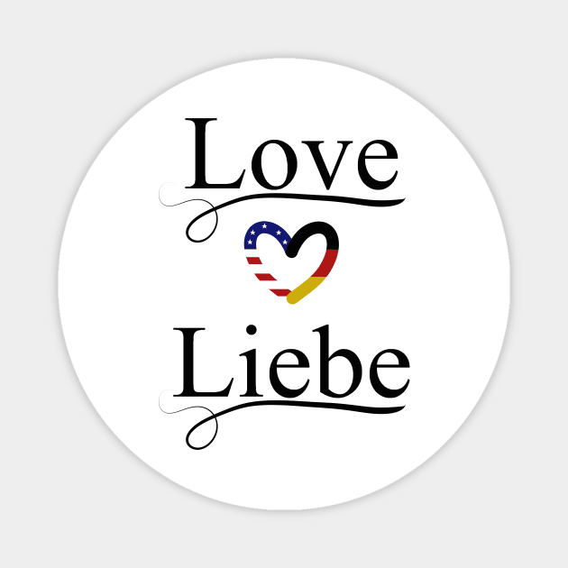 Love & Liebe w/ German & American Heart Magnet by PandLCreations